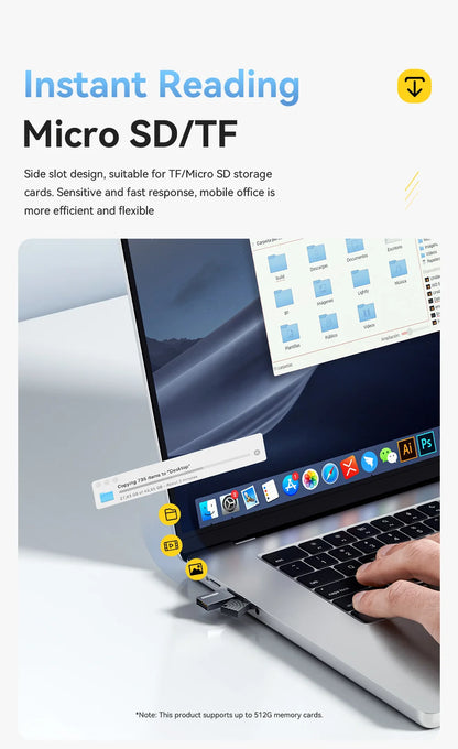 Dual-Interface Card Reader - USB-C & USB 2.0 to MicroSD/TF Adapter for Tech Professionals