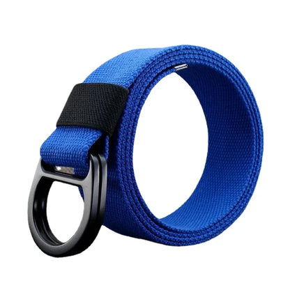 Striped Canvas Belt - Double Buckle Unisex (110-170cm)