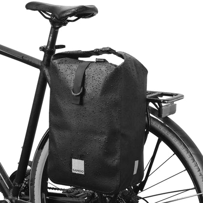 Waterproof Bike Rear Pannier Bag  10L Large Capacity with Reflective Strips