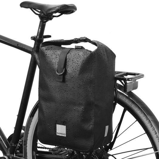 Waterproof Bike Rear Pannier Bag  10L Large Capacity with Reflective Strips