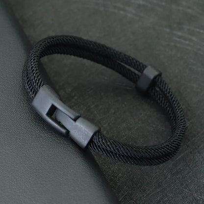 Dual Weave Bracelet Represents the double layer intertwined with style and resistance