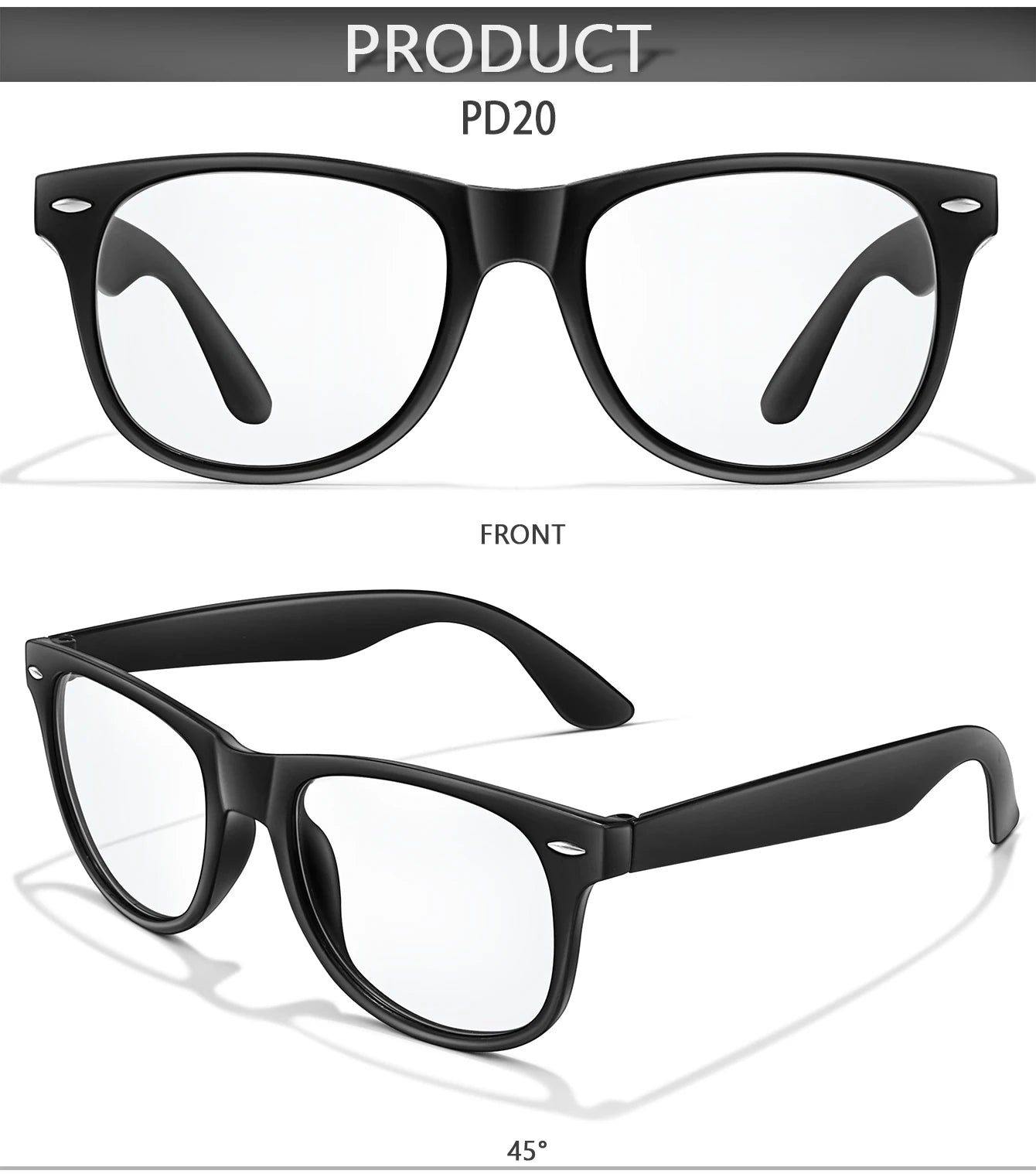 Gafas de Miopía Redondas Vintage - Policarbonato, Certificación CE, Graduación de 0 a -4.0