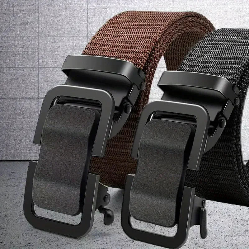 Cinturón de Nailon con Hebilla Metálica Automática - 120cm, 6 Colores, Unisex