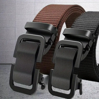 Cinturón de Nailon con Hebilla Metálica Automática - 120cm, 6 Colores, Unisex