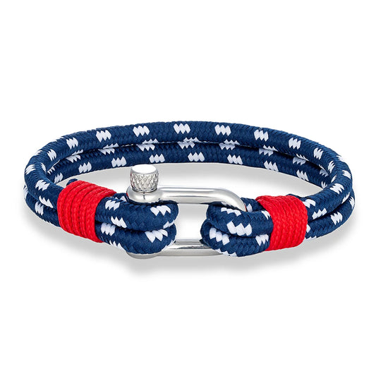 Pulsera de cuerda de doble hebra - Grillete de acero inoxidable