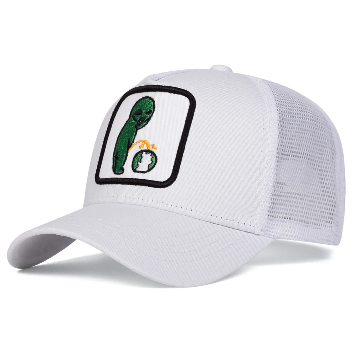 Alien Embroidery Baseball Cap - Mesh Trucker Hat Unisex