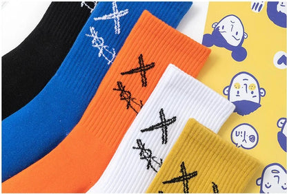 Calcetines Crew Bordados Paquete de 3 - Algodón, EU 36-44, 10 Combinaciones de Colores, Unisex