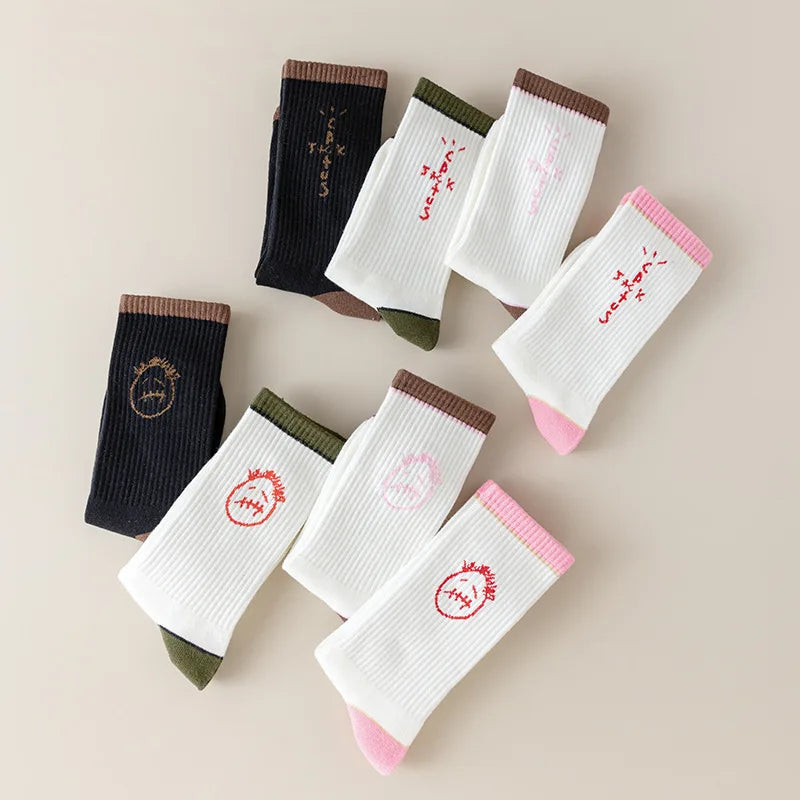 Cactus Jack White Crew Socks - Bandana Design Streetwear Cotton Blend | Men's EUR 36-43