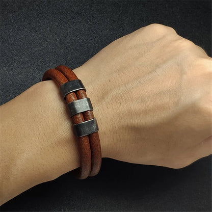 Equestrian Edge Vintage Double Strand Leather Bracelet