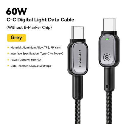 USB-C to USB-C Cable with LED Display 100W - Smart Fast Charging Cable | Universal Devices