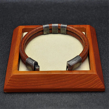Equestrian Edge Vintage Double Strand Leather Bracelet