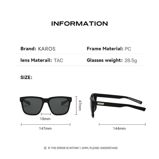 Polarized Anti-Glare Sport Sunglasses - UV400, Mirror TAC Lens, 64mm, Case Included, 5 Colors