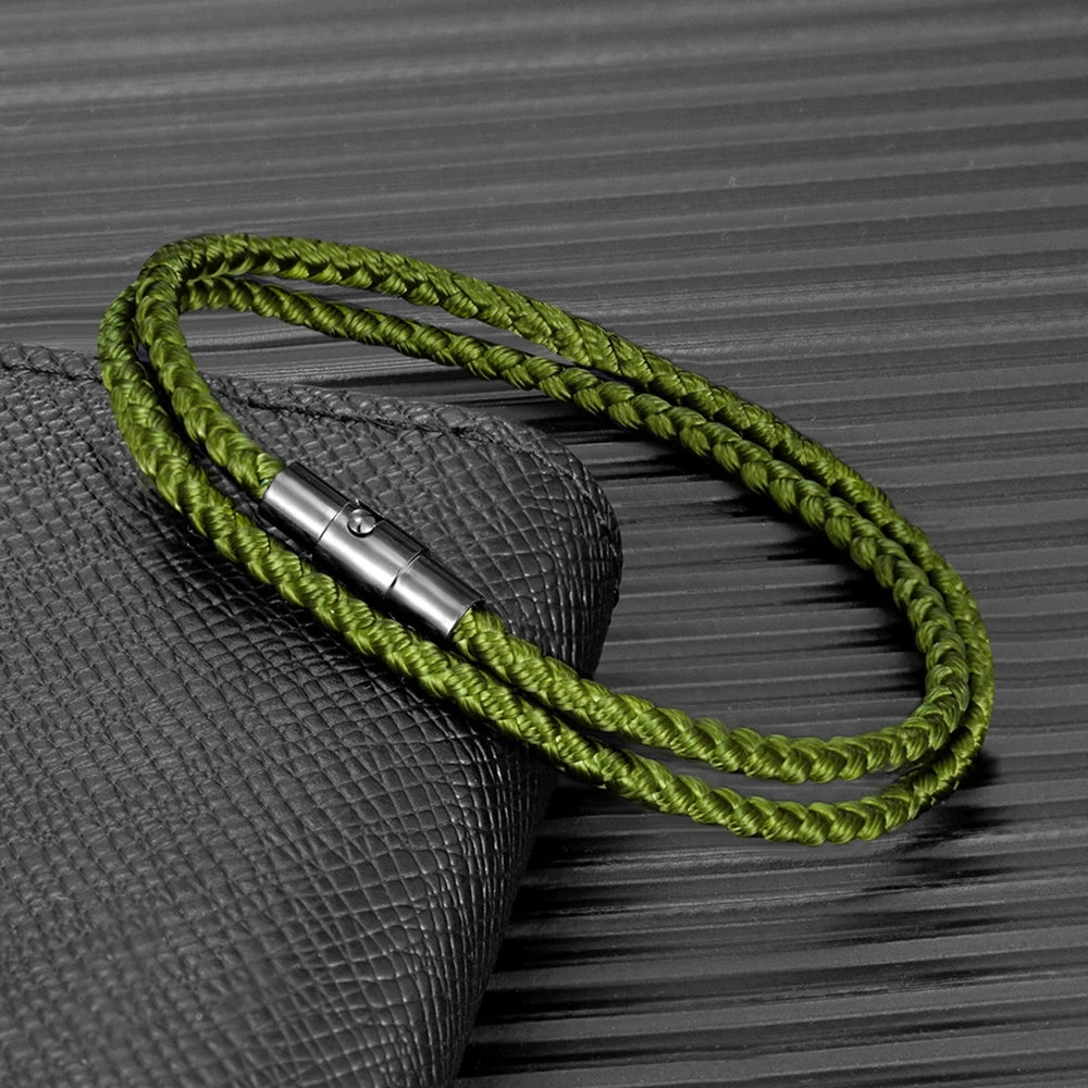 Focus Line Bracelet Minimalist Rope with Magnetic Steel Clasp