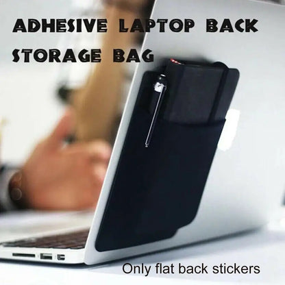 Adhesive Laptop Accessory Pouch  For Mouse, Drive, Pen & More