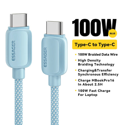 USB-C to USB-C Cable 100W - 5A Fast Charging, Braided