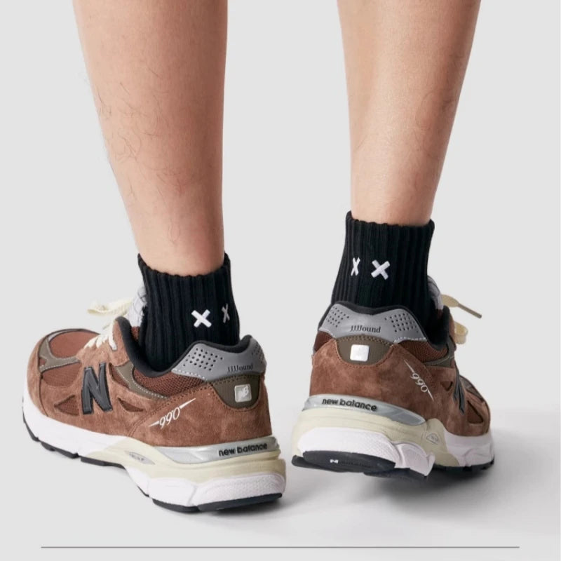 Men's Cushioned Athletic Crew Socks - Breathable Cotton Blend with XX Embroidery
