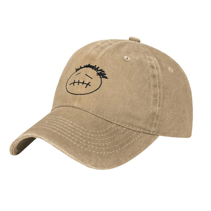 Distressed Washed Snapback Cap Cotton, One Size