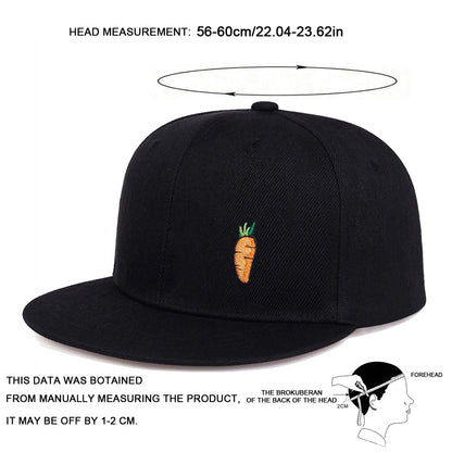 Gorra de béisbol hip-hop con bordado de zanahoria - Gorra informal ajustable