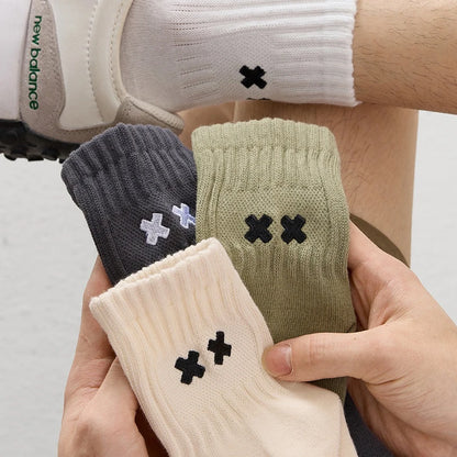 Calcetines de algodón de media caña, paquete de 5 unidades - Colores surtidos, antibacterianos, talla única, unisex