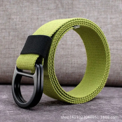 Striped Canvas Belt - Double Buckle Unisex (110-170cm)