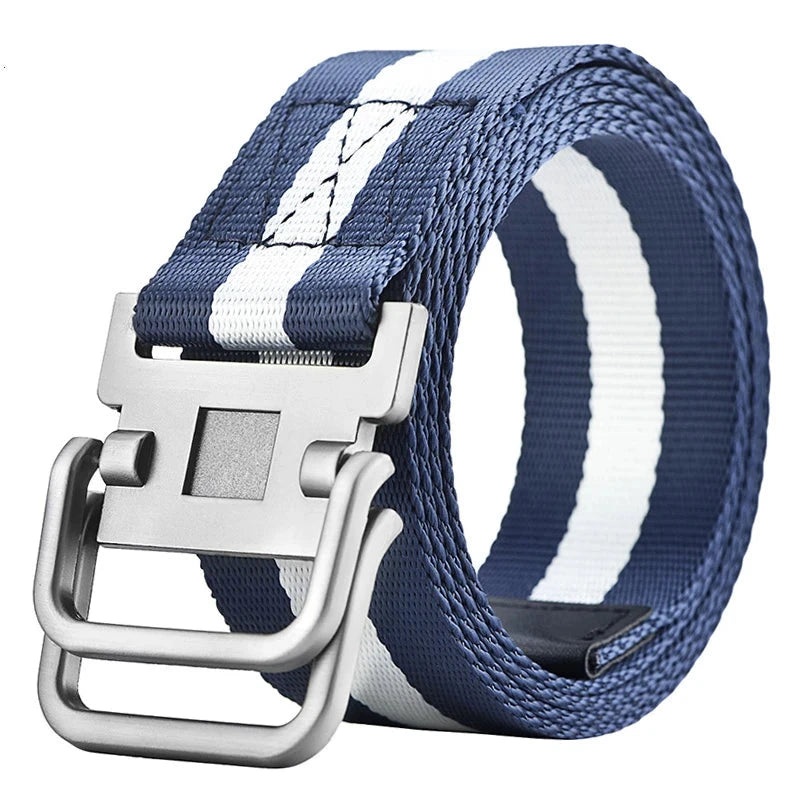 Youth Canvas Belt Dual Ring Buckle, Streetwear Style for Jeans & Cargo Pants deideas