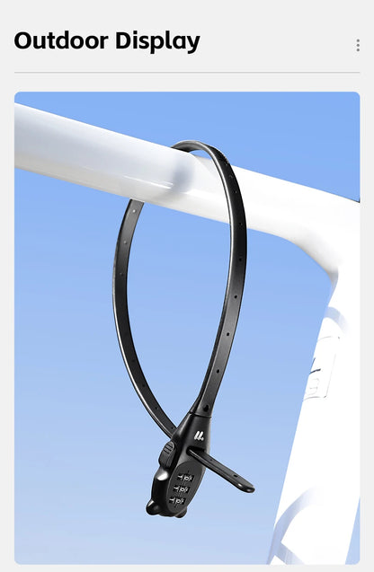 Candado de Combinación con Cable Portátil - Aleación de Zinc, 3 Dígitos, 31cm y 53cm, Casco y Bicicleta
