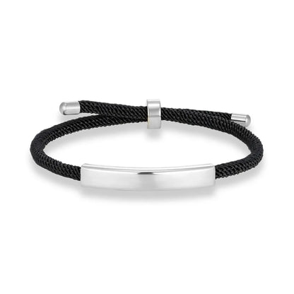 Pulsera de cuerda grabada a medida - Acero inoxidable, ajustable, 15 colores, personalizada