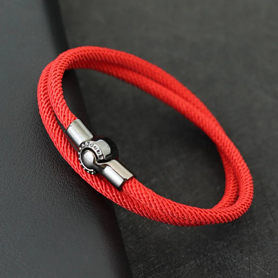 Simple Style Men Rope Bracelet Magnet Buckle Bilayer Outdoor Sports Nautical Braslet Pulseras Para Hombre Perfect Gift For Him deideas