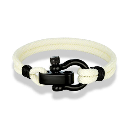 Outdoor Rescue Bracelet Durable Rope & Steel Shackle Buckle