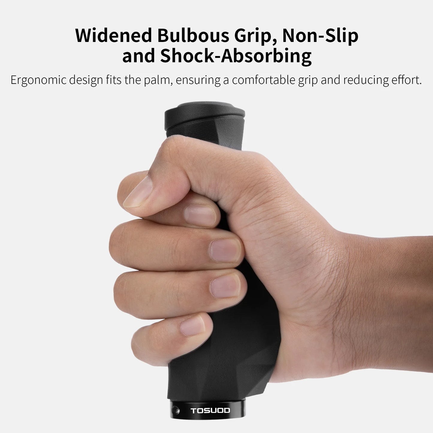 Ergonomic Bike Handlebar Grips - Aluminum + Rubber, 13.5cm, 184g/pair, 2 Colors