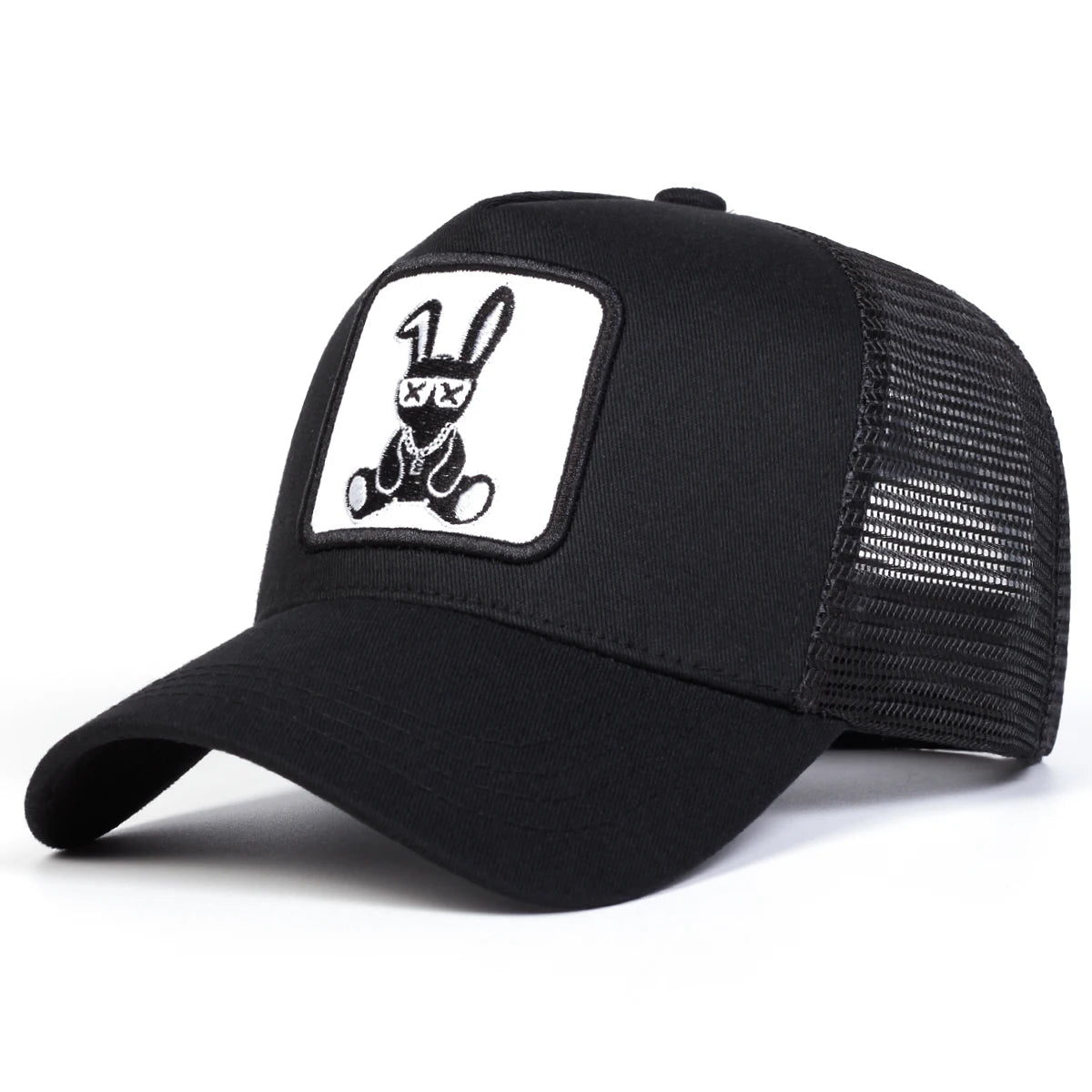 Rabbit Embroidery Baseball Cap - Mesh Trucker, Adjustable, Unisex