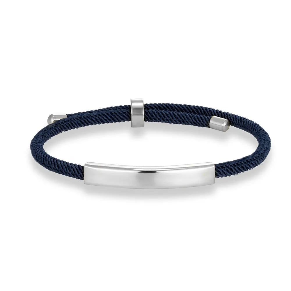 Pulsera de cuerda grabada a medida - Acero inoxidable, ajustable, 15 colores, personalizada