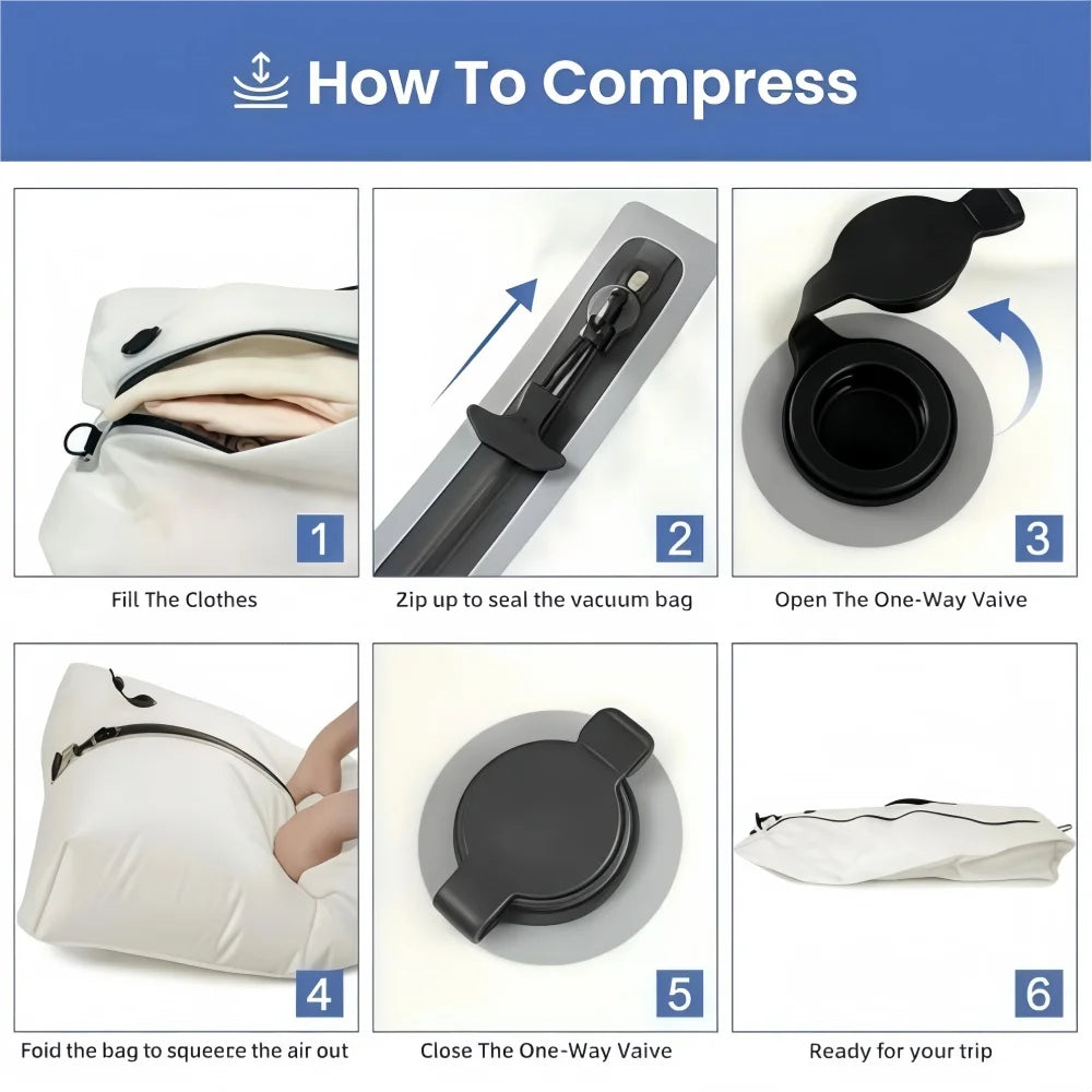 17L Vacuum Compression Storage Bag – Reusable Travel Bag with Electric Pump