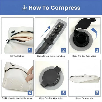 17L Vacuum Compression Storage Bag – Reusable Travel Bag with Electric Pump