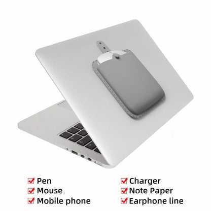 Adhesive Laptop Storage Pouch Elastic Organizer for Mouse & Accessories
