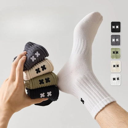 Calcetines de algodón de media caña, paquete de 5 unidades - Colores surtidos, antibacterianos, talla única, unisex