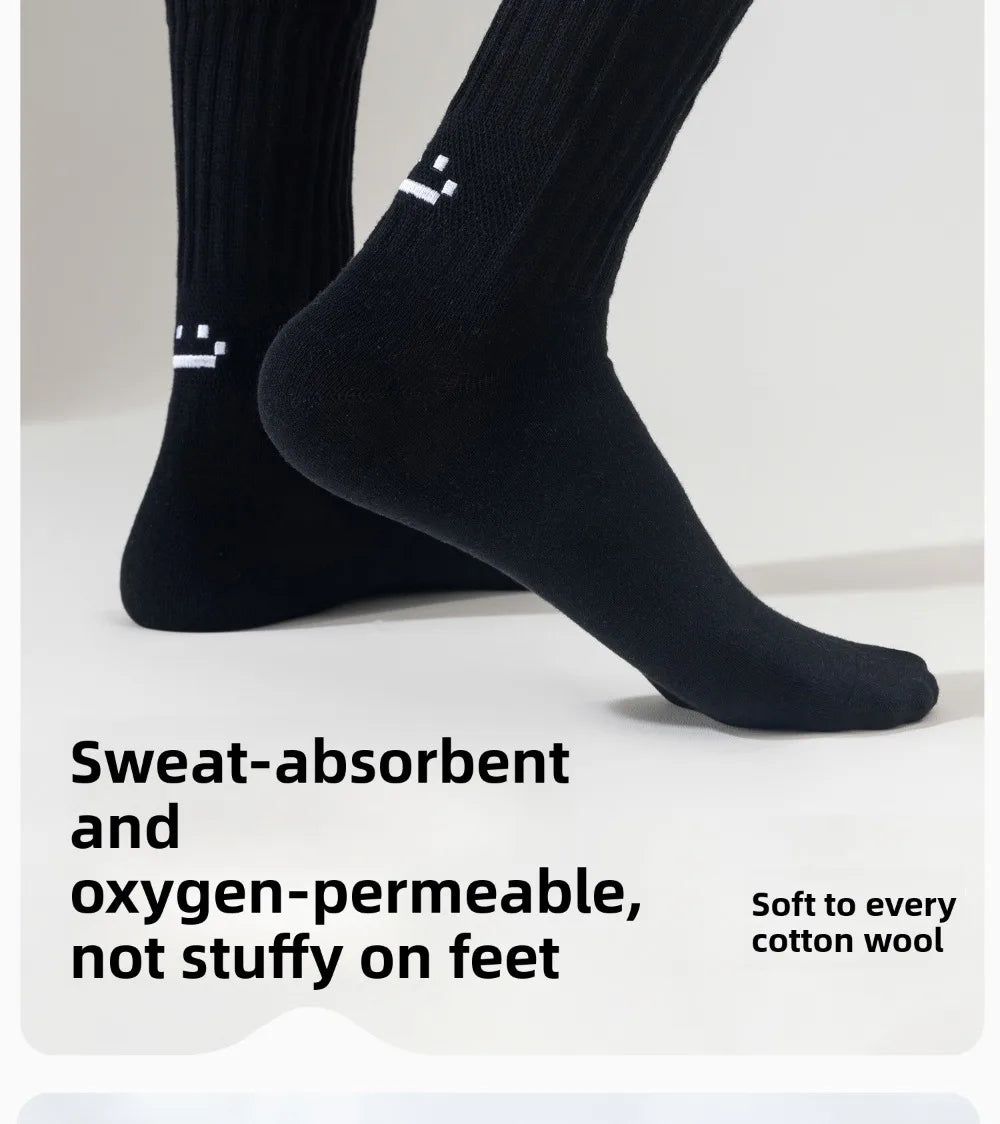 Calcetines de Algodón – Mezcla Suave, Caña Media, Talla 35-44, 5 Colores, Unisex
