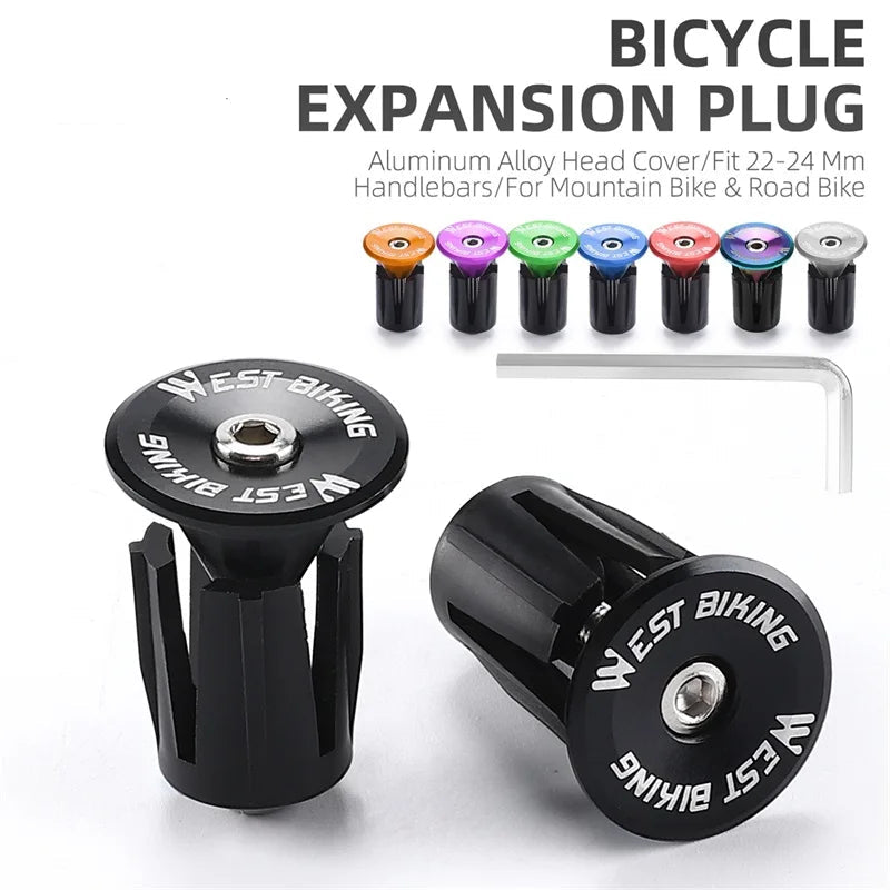 Aluminum Alloy Handlebar Bar End Plugs - 6061, Mechanical Expansion, 8 Colors
