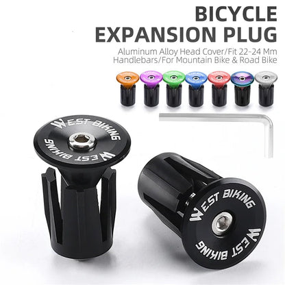 Aluminum Alloy Handlebar Bar End Plugs - 6061, Mechanical Expansion, 8 Colors