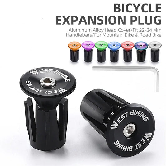 Tapones para los extremos del manillar de aleación de aluminio - 6061, expansión mecánica, 8 colores