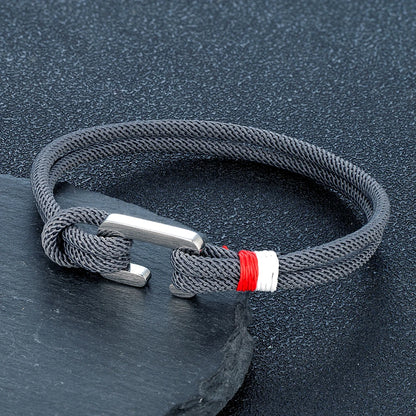 Boho Style Nylon Rope Bracelet Stainless Steel Mini Clasp