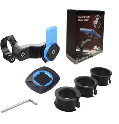 Shockproof Bike & Motorcycle Phone Mount – Rotating Handlebar Holder | 4.7–7.2" (5 Configs)