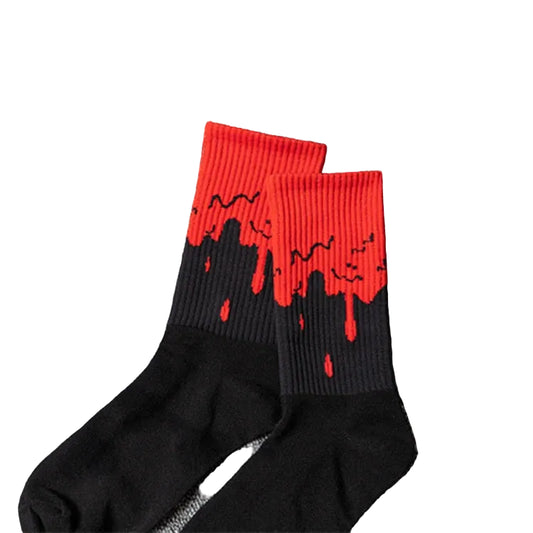 Drip Effect Crew Socks 3-Pack – Streetwear Knit, Unisex EU 36-44