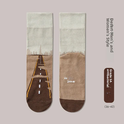 Adventure Ready Cotton Socks Breathable, Anti-Odor, Unisex Mid-Calf Style for Walking, Cycling & Riding