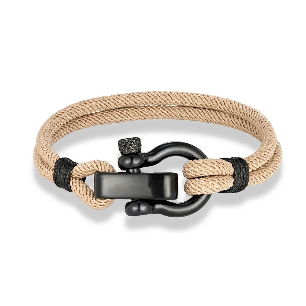 Outdoor Rescue Bracelet Durable Rope & Steel Shackle Buckle