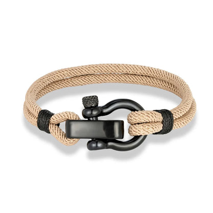 Outdoor Rescue Bracelet Durable Rope & Steel Shackle Buckle