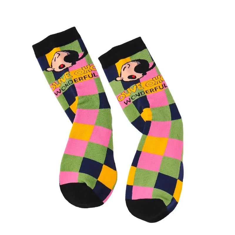 Calcetines de Algodón con Estampado de Dibujos Animados - Jacquard, 5 Diseños, Unisex EU 35-41