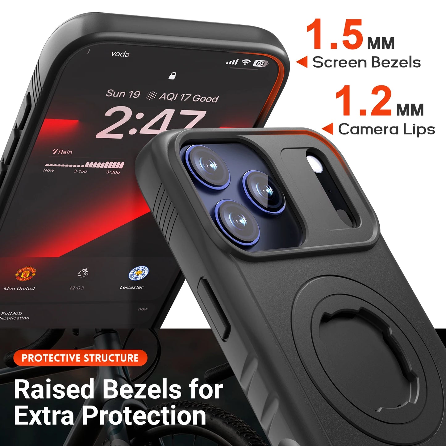 QD Bike Mount Case for iPhone 17 16 15 14 Pro Max – MagSafe Magnetic Shockproof | Cyclists & Riders