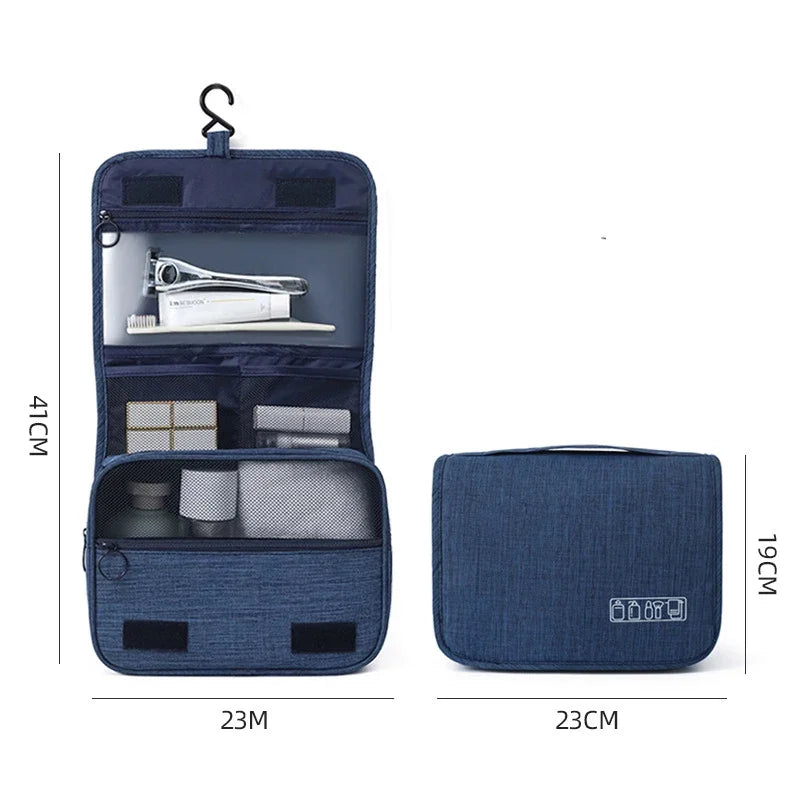 Waterproof Hanging Toiletry Bag - Oxford Fabric, 19x10x24cm, 3 Colors