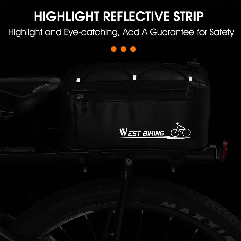 Bolsa de sillín impermeable 4L - Reflectante, cubierta para lluvia, 30x17x12cm, para bicicleta y motocicleta